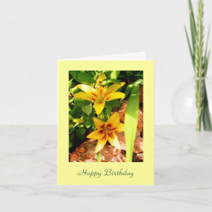 Grand Cru Lily Flower Birthday Card