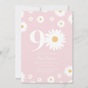 Grand Daisy Milestone Ninety Birthday Invitation