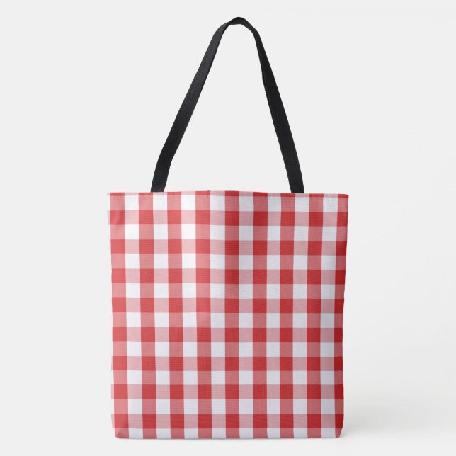 Grand damier Sac fourre-tout-rouge (Devant)