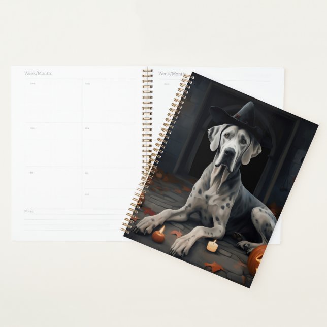 Grand Dane Citrouille Halloween flip d'effroi (Devant avec enveloppe)