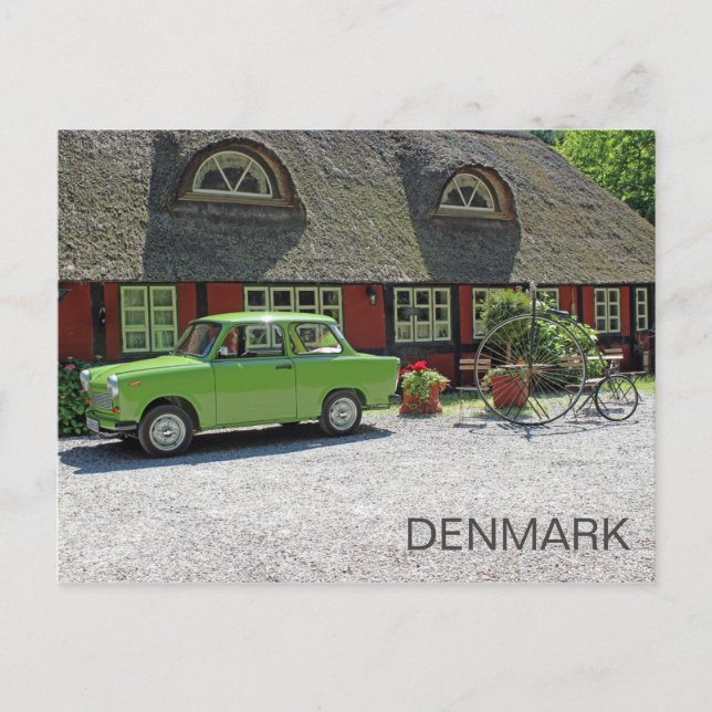 Grand Danemark Avec Carte Postale Trabant Car! (Devant)