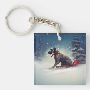 Grand Danois Noël neige hiver