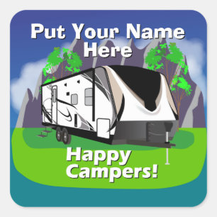 Grand Design Imagine 2150RB Happy Camper Design Square Sticker