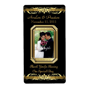 Grand Duchess Black Photo Gold Vin Mariage Étiquet