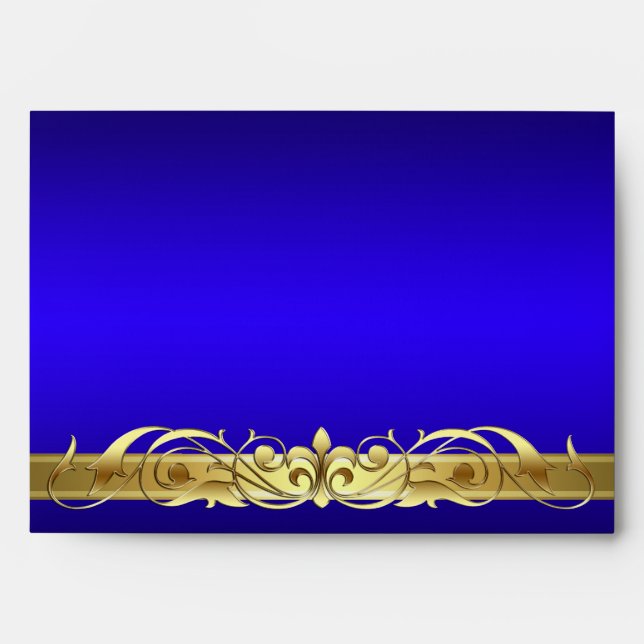 Grand Duchess Blue Gold Scroll Envelope (Front)