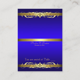 Grand Duchess Blue Gold Scroll Table Placecard