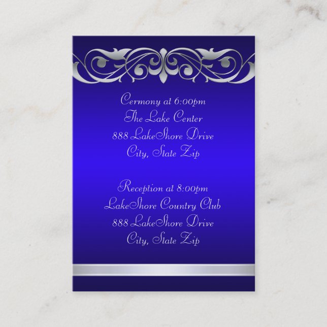 Grand Duchess Blue Guest Info Business Card (Front)