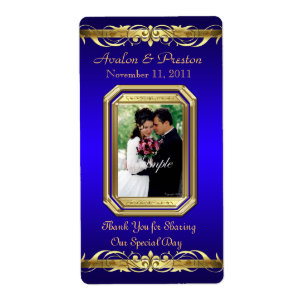Grand Duchess Blue Photo Gold Vin Mariage Étiquett