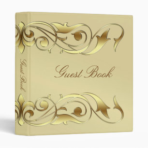 Grand Duchess Gold Metal Scroll Guest Book Binder