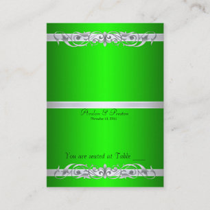 Grand Duchess Green Scroll Folding Table Placecard