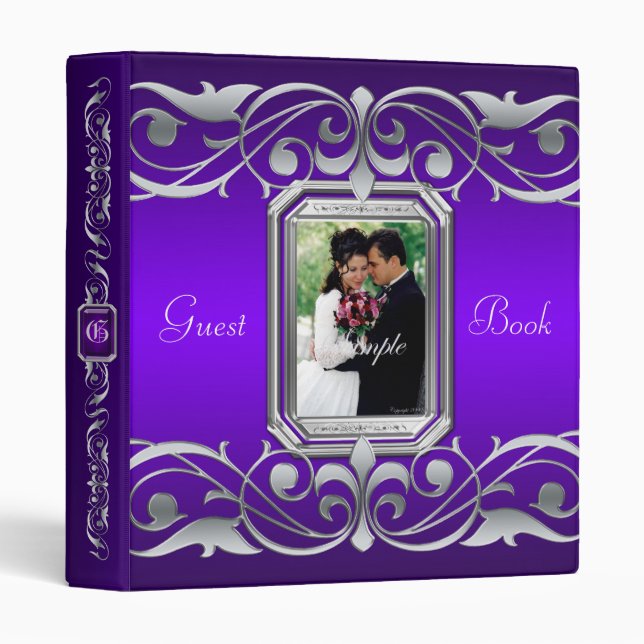 Grand Duchess Purple Jewel Guest Book Binder (Front/Spine)
