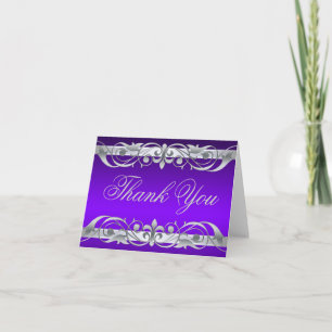 Grand Duchess Purple & Silver Thank You NoteCard
