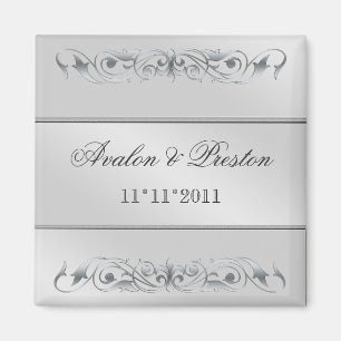 Grand Duchess Silver Metal Save The Date Magnet
