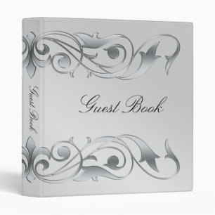 Grand Duchess Silver Metal Scroll Guest Book Binder