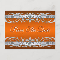 Grand Duchess Silver Orange Save The Date Postcard