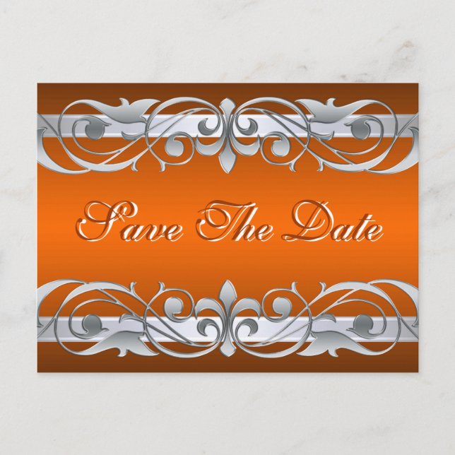 Grand Duchess Silver Orange Save The Date Postcard (Front)