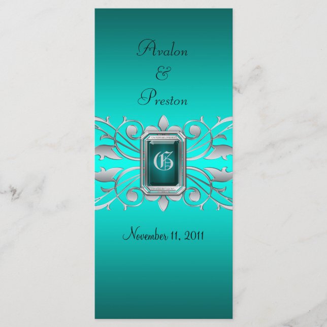 Grand Duchess Silver Scroll Programme de mariage T (Devant)