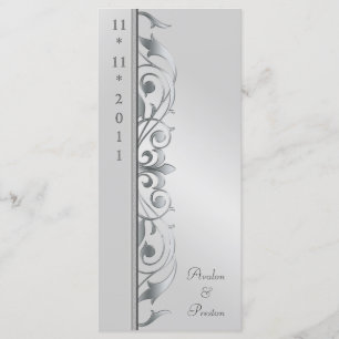 Grand Duchess Silver Scroll Wedding Program