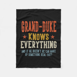 Grand-duke knows everything father's day retro fleece blanket