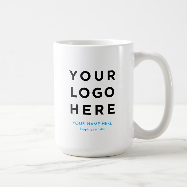 Grand employé Mug Nom personnalisé Logo de l'entre (Droite)