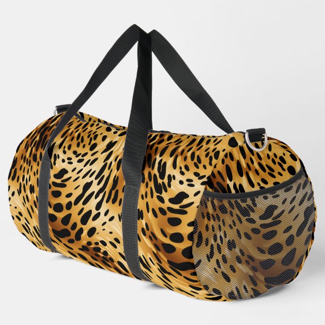 Grand Empreinte de léopard de sac Duffel (Coin droit)