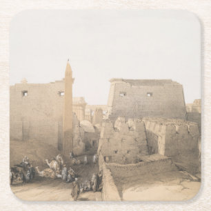 Grand Entrance to the Luxor Temple, Egypt Square Paper Coaster
