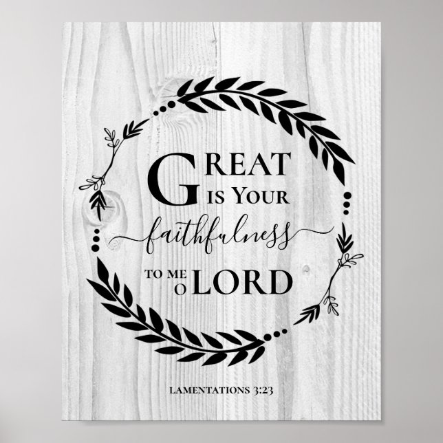 GRAND EST VOTRE FOI-FULNESS Wood Affiche chrétienn (Devant)