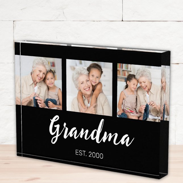 Grand Established Modern Script Black 3 Photo Block (Creator Uploaded)