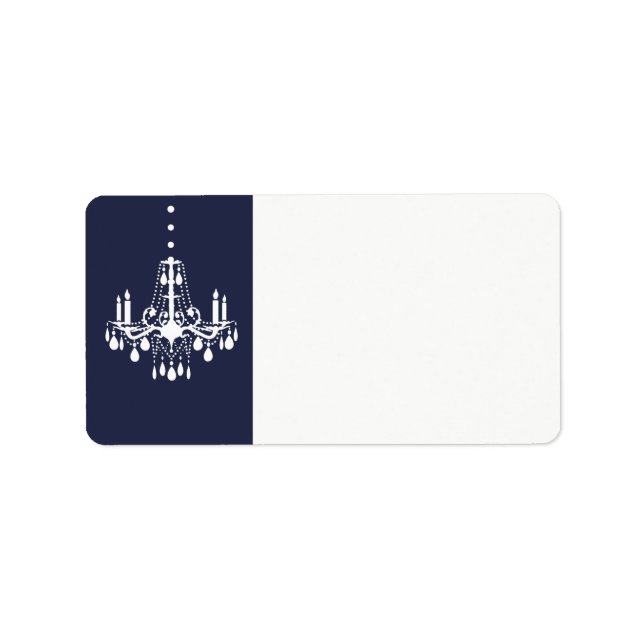 Grand Étiquette de adresse de salon en bleu (Devant)
