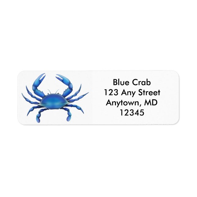 Grand Étiquette de crabe bleu (Devant)