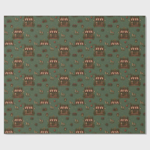 Grand European Christmas Toyshop Winter Sage Wrapp Wrapping Paper