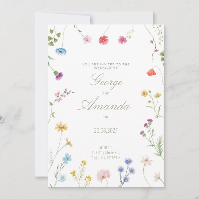 grand faire-part de mariage 2025 (Devant)