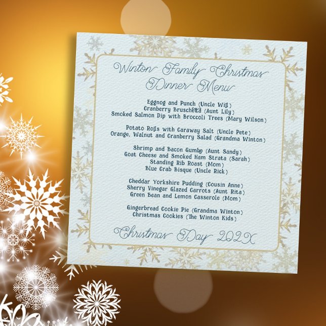 Grand Famille Dîner de Noël Menu Modèle (Créateur téléchargé)
