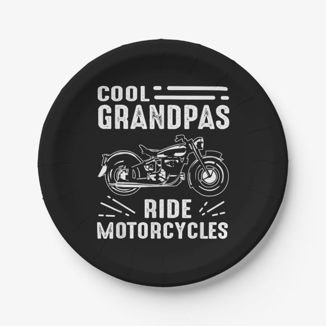 Grand Father Biker Paper Plate (Front)