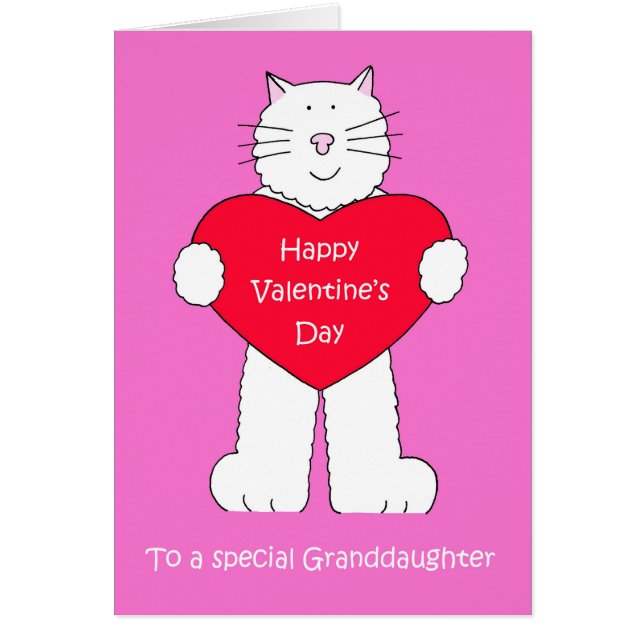 Grand-fille Heureuse Sainte-Valentin Chat blanc (Devant)