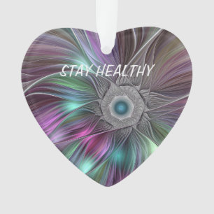 Grand Fleur coloré Abstrait Trippy Texte fractal