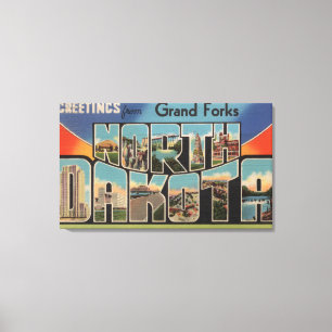 Grand Forks, North Dakota - Large Letter Canvas Print