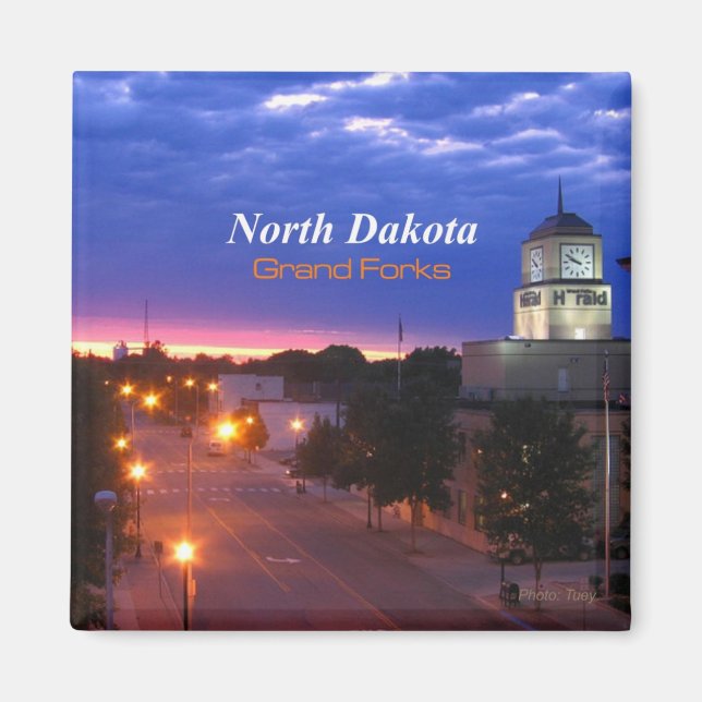 Grand Forks North Dakota Magnet Travel Souvenir (Devant)