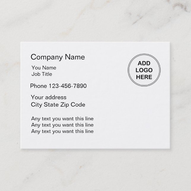 Grand format de carte de visite simple (Devant)