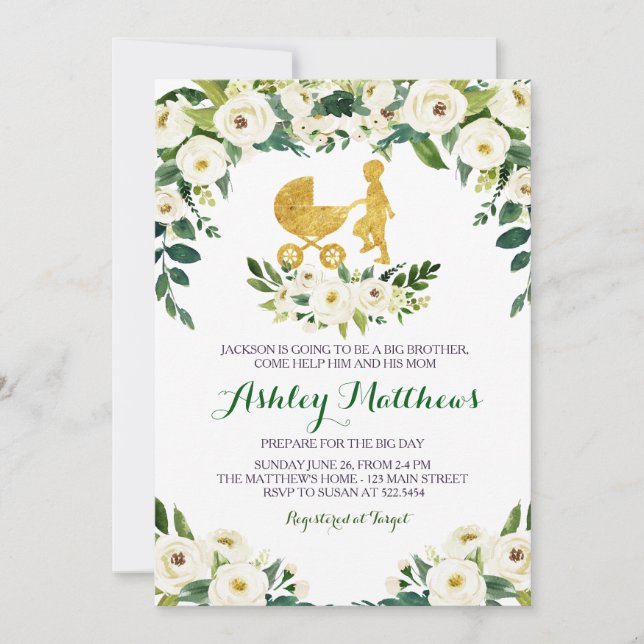 grand frère invitation de baby shower (Devant)