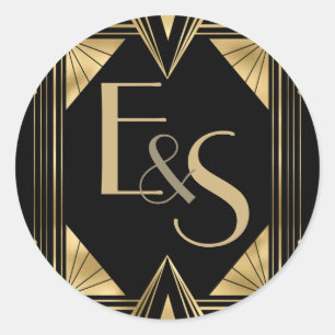 Grand Gatsby art déco élégant mariage Sticker