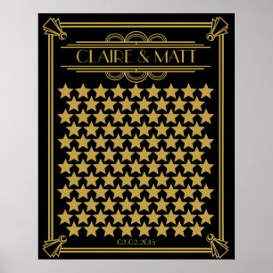 Grand Gatsby Art Déco mariage signataire livre d'o
