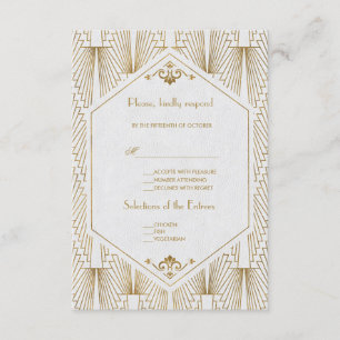 Grand Gatsby Art Déco Or Blanc Mariage RSVP