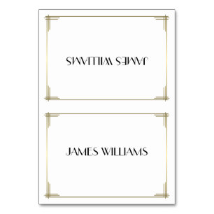Grand Gatsby Blanc Art Déco Place Set Cartes