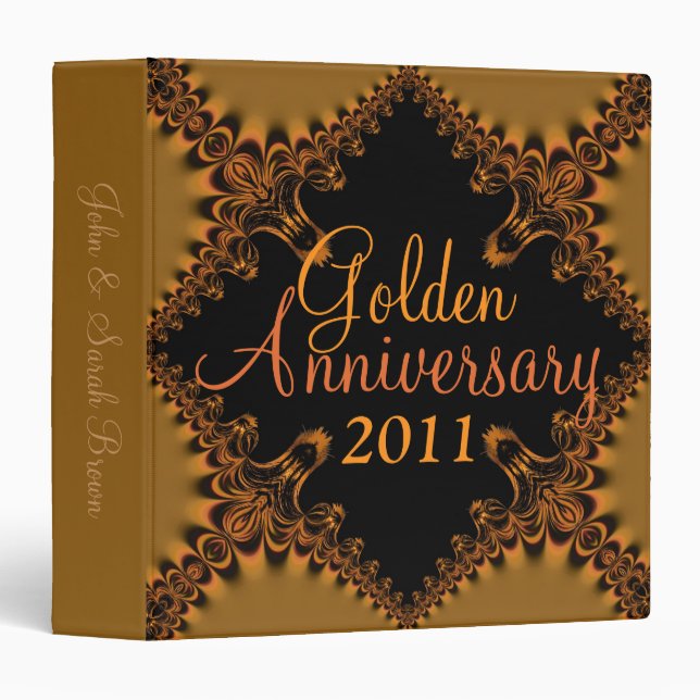Grand Golden Wedding Anniversary on Black Binder (Front/Spine)