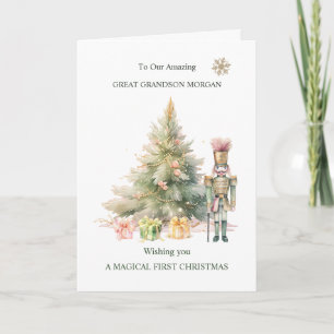 Grand Grand 1er Noël Nutcracker Carte de voeux