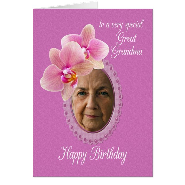 Grand grand-mère spécial voeux d'anniversaire Orch (Devant)