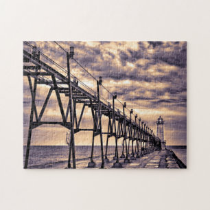 Grand Haven lighthouse and pier, Grand Haven Jigsaw Puzzle