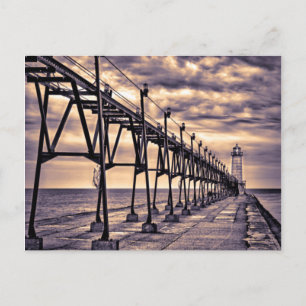 Grand Haven lighthouse and pier, Grand Haven Postcard