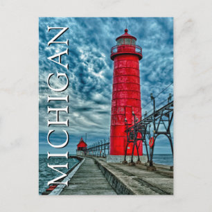 Grand Haven Lighthouse   Michigan   Thank You Postcard